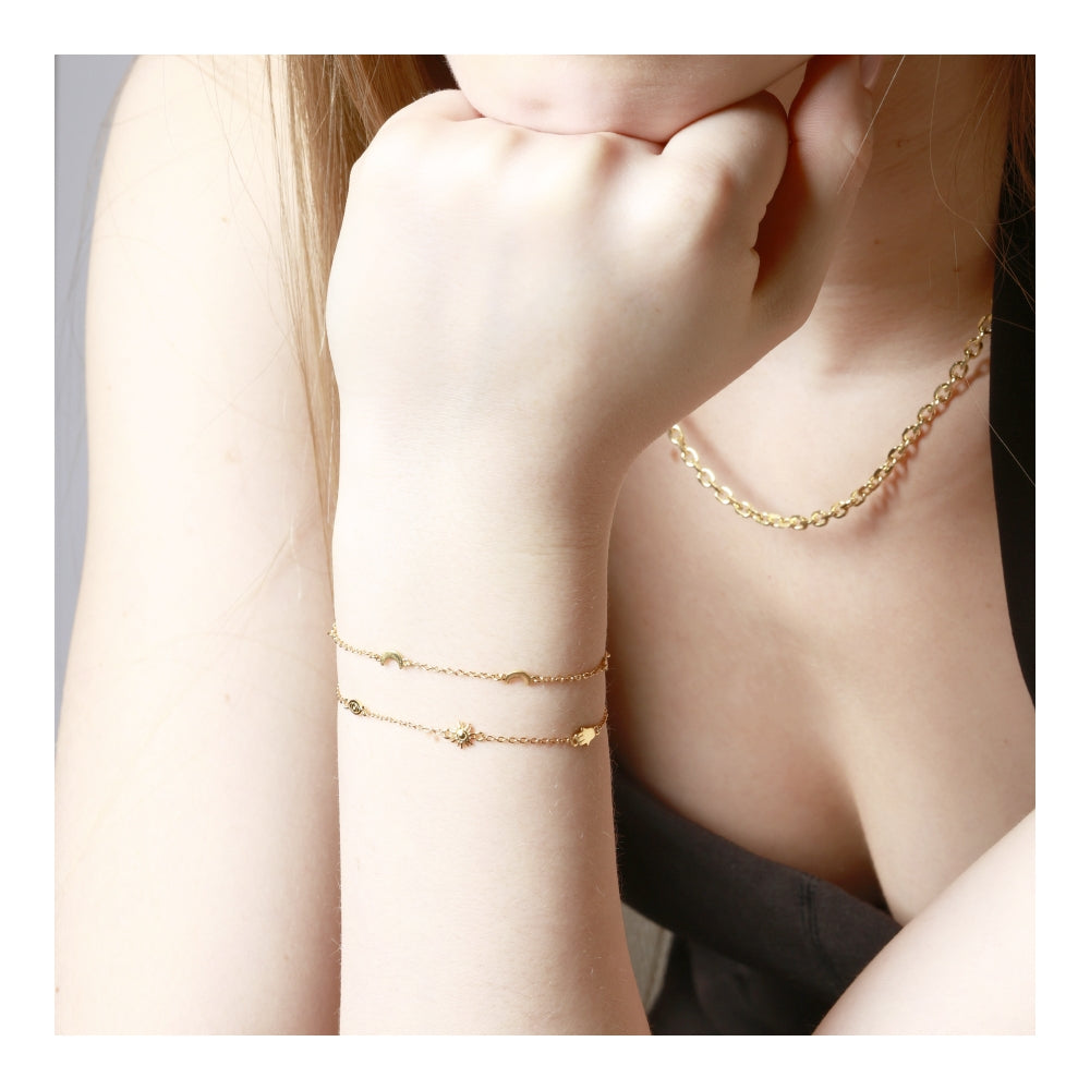 MYSTIC SUN Pulsera con baño de oro 18k