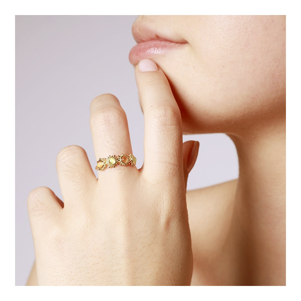 ELIOS Anillo de plata rodiada
