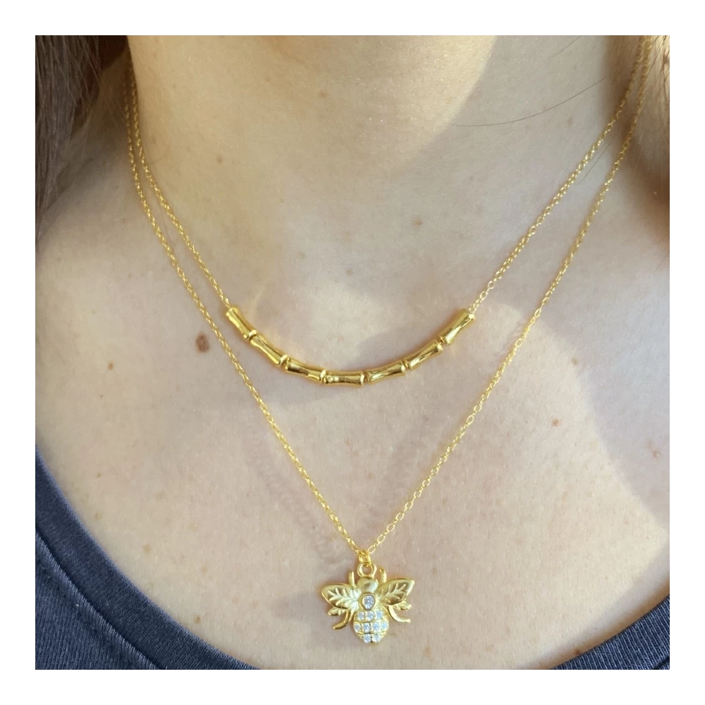 QUEEN BEE Collar de plata rodiada