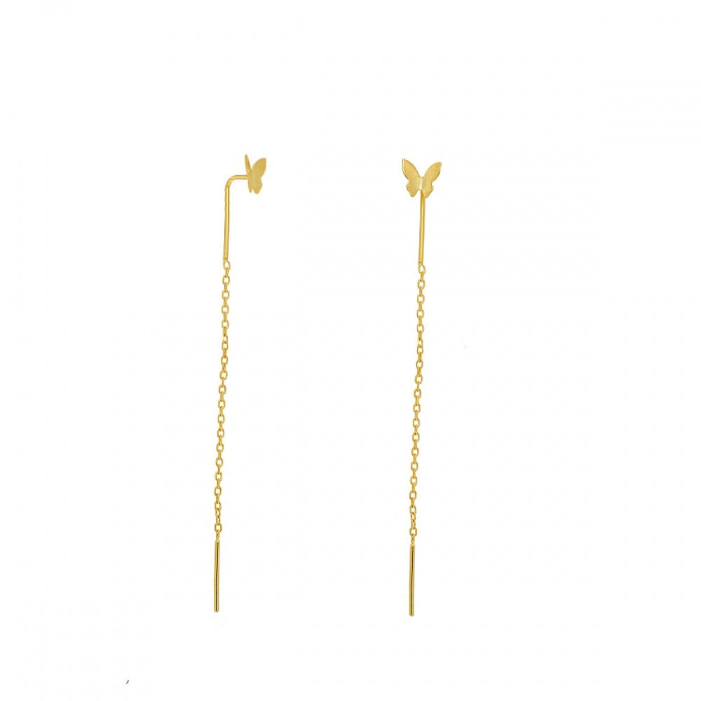 BUTTERFLY Pendientes con baño de oro 18k