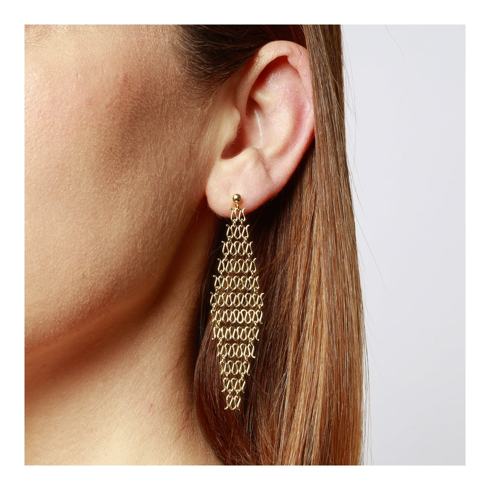 RHOMBUS Pendientes con baño de oro 18k