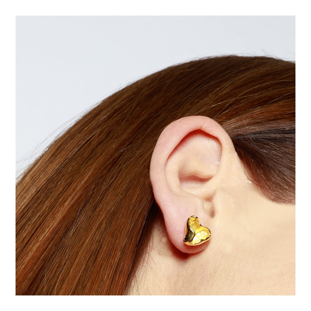 MELTED HEART Pendientes de plata rodiada