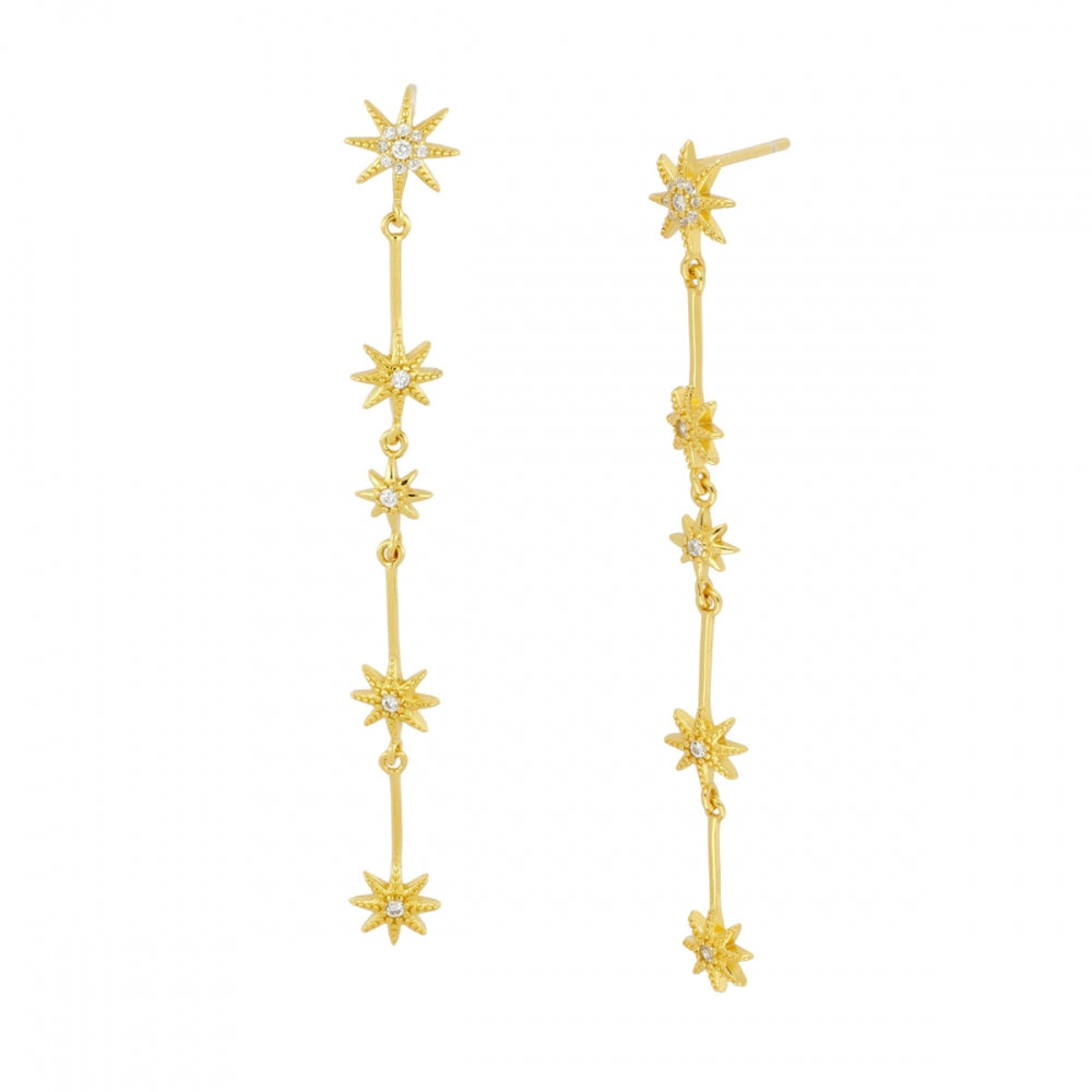 STARRY NIGHT Pendientes con baño de oro 18k