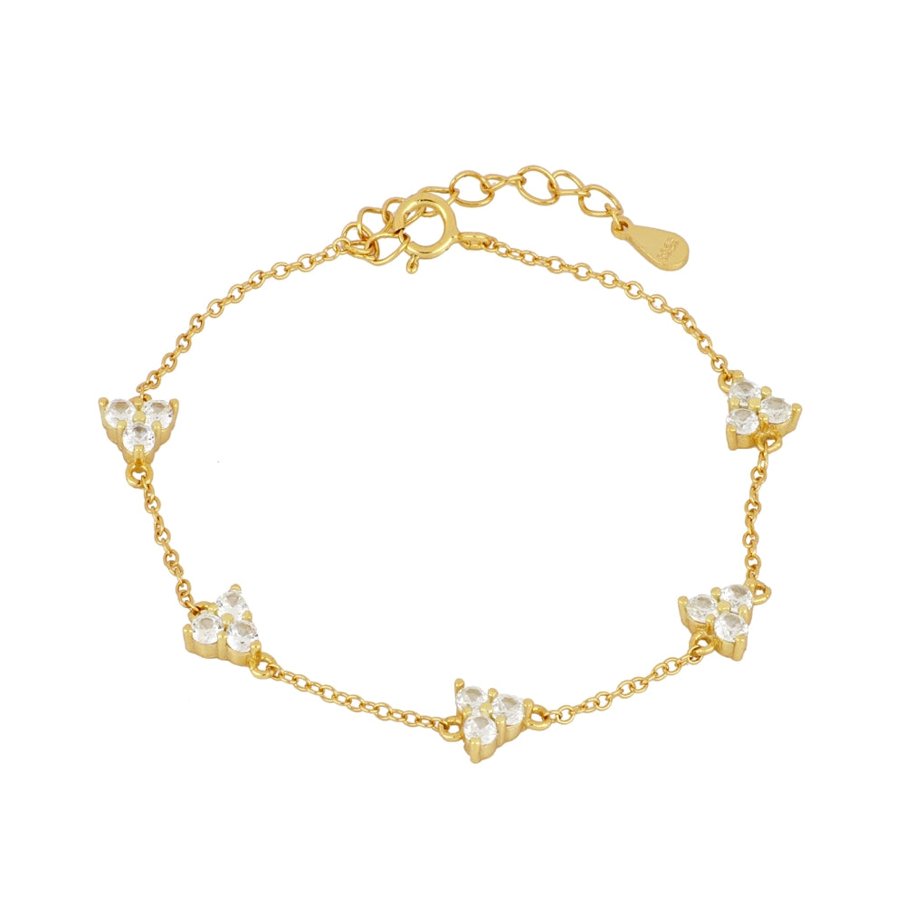 TRIPLE LIGHTS Pulsera con baño de oro 18k