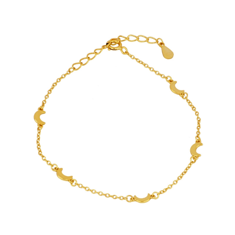 TRIPLE MOON Pulsera con baño de oro 18k