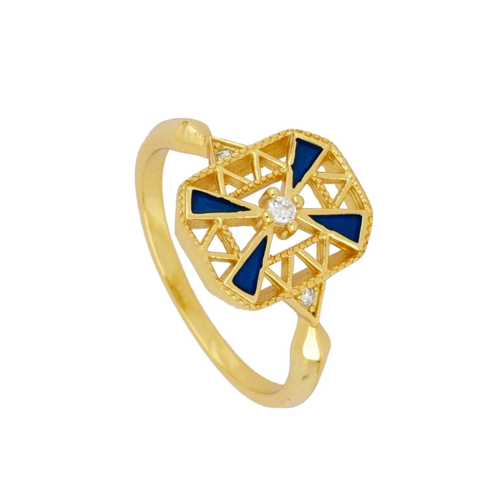 MOSAIC Anillo con baño de oro 18k