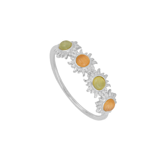 ELIOS Anillo de plata rodiada