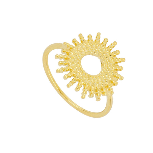 RADIANT SUN Anillo con baño de oro 18k