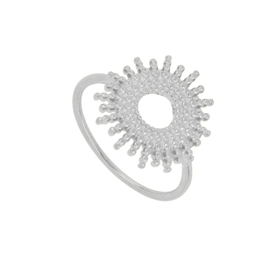 RADIANT SUN Anillo de plata rodiada