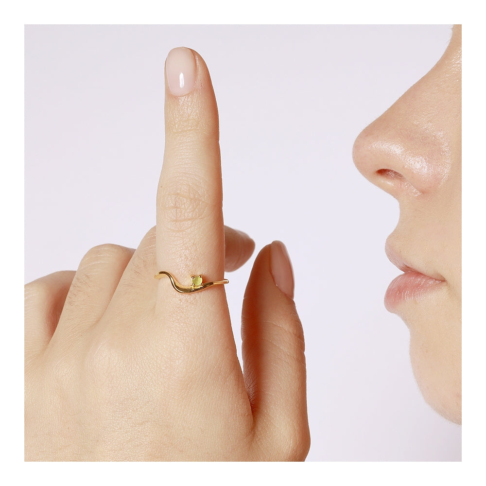SATURN Anillo con baño de oro 18k