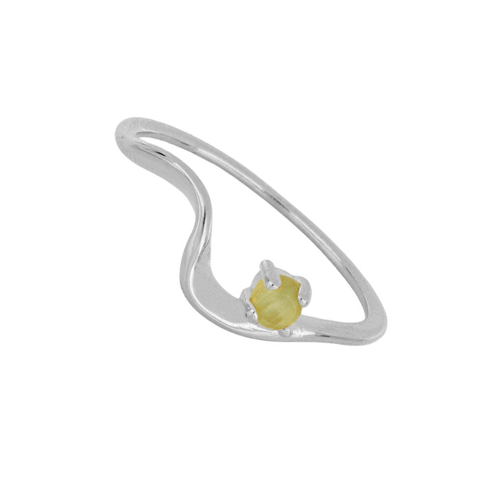 SATURN Anillo de plata rodiada