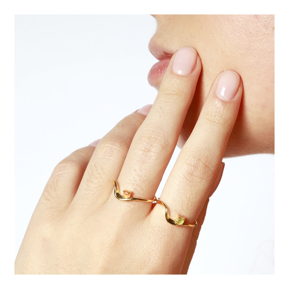 SATURN Anillo con baño de oro 18k