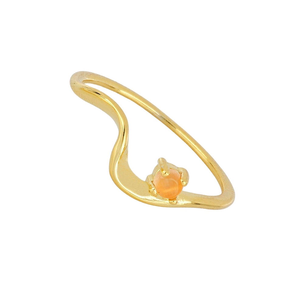 SATURN Anillo con baño de oro 18k