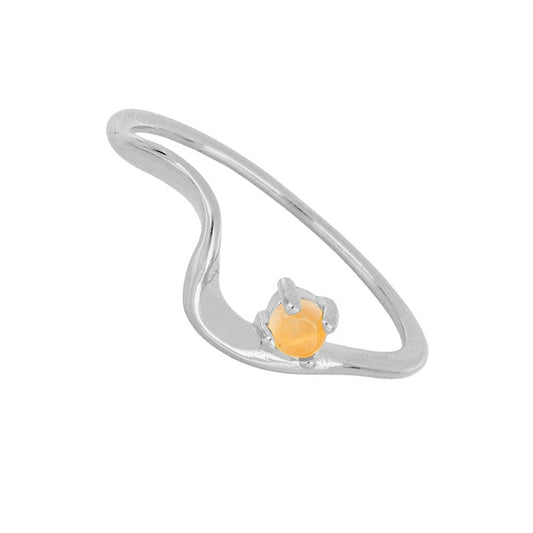 SATURN Anillo de plata rodiada