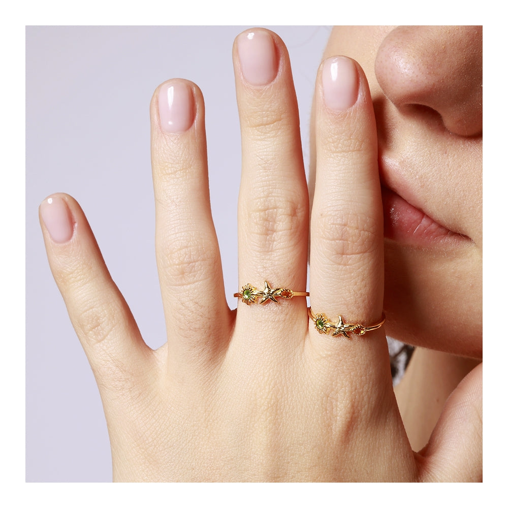 LIA Anillo con baño de oro 18k