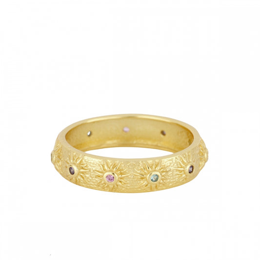 EVA Anillo con baño de oro 18k