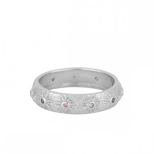 EVA Anillo de plata rodiada