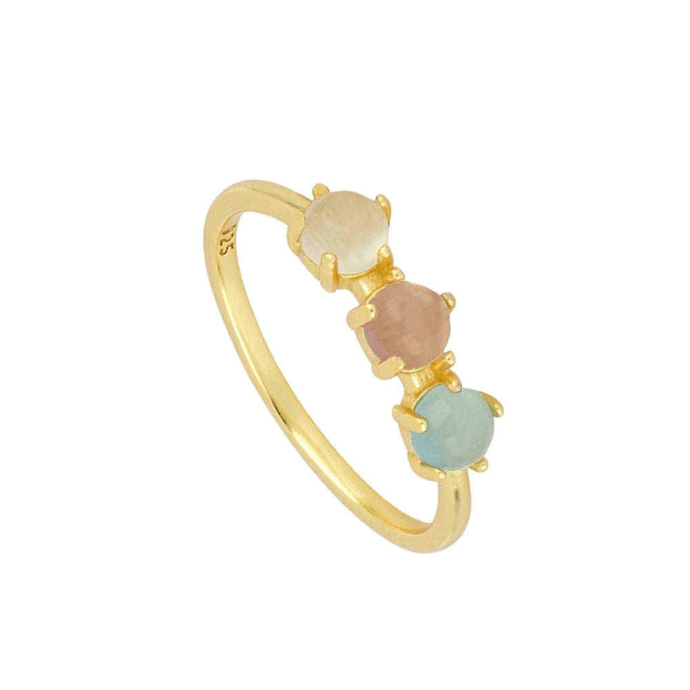 SPHERES Anillo con baño de oro 18k