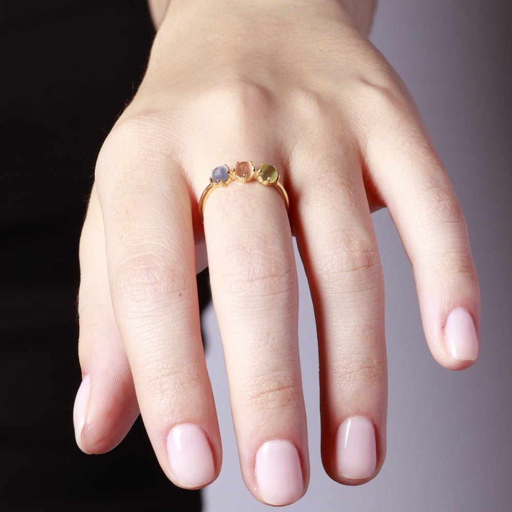 SPHERES Anillo con baño de oro 18k