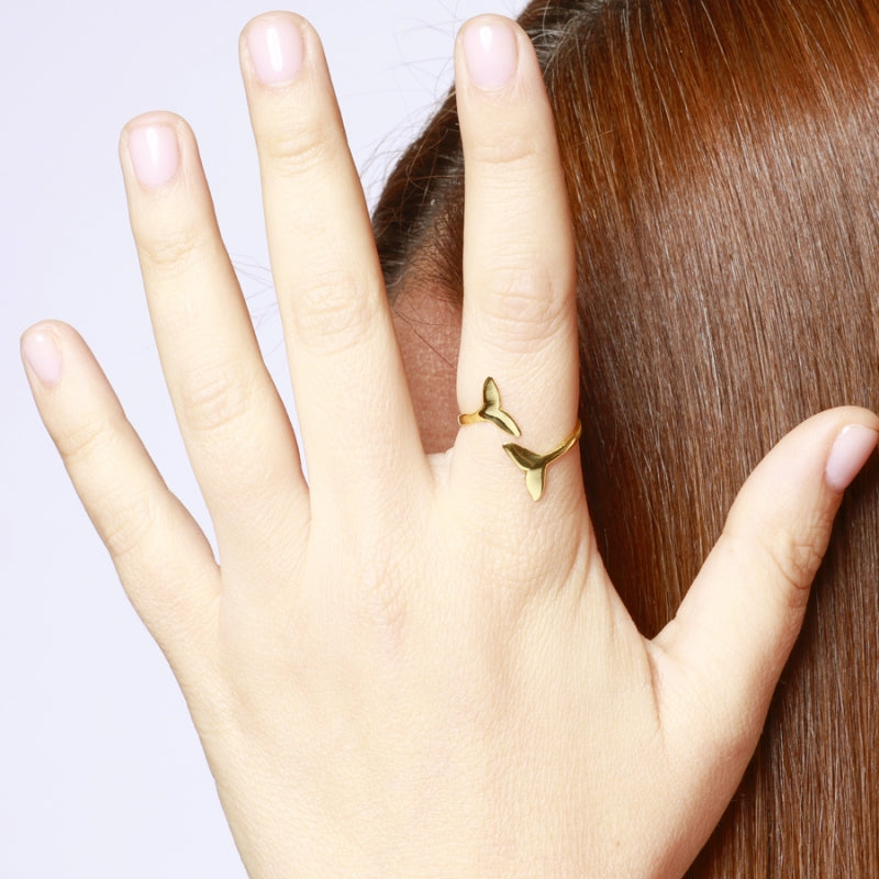 TALES Anillo con baño de oro 18k