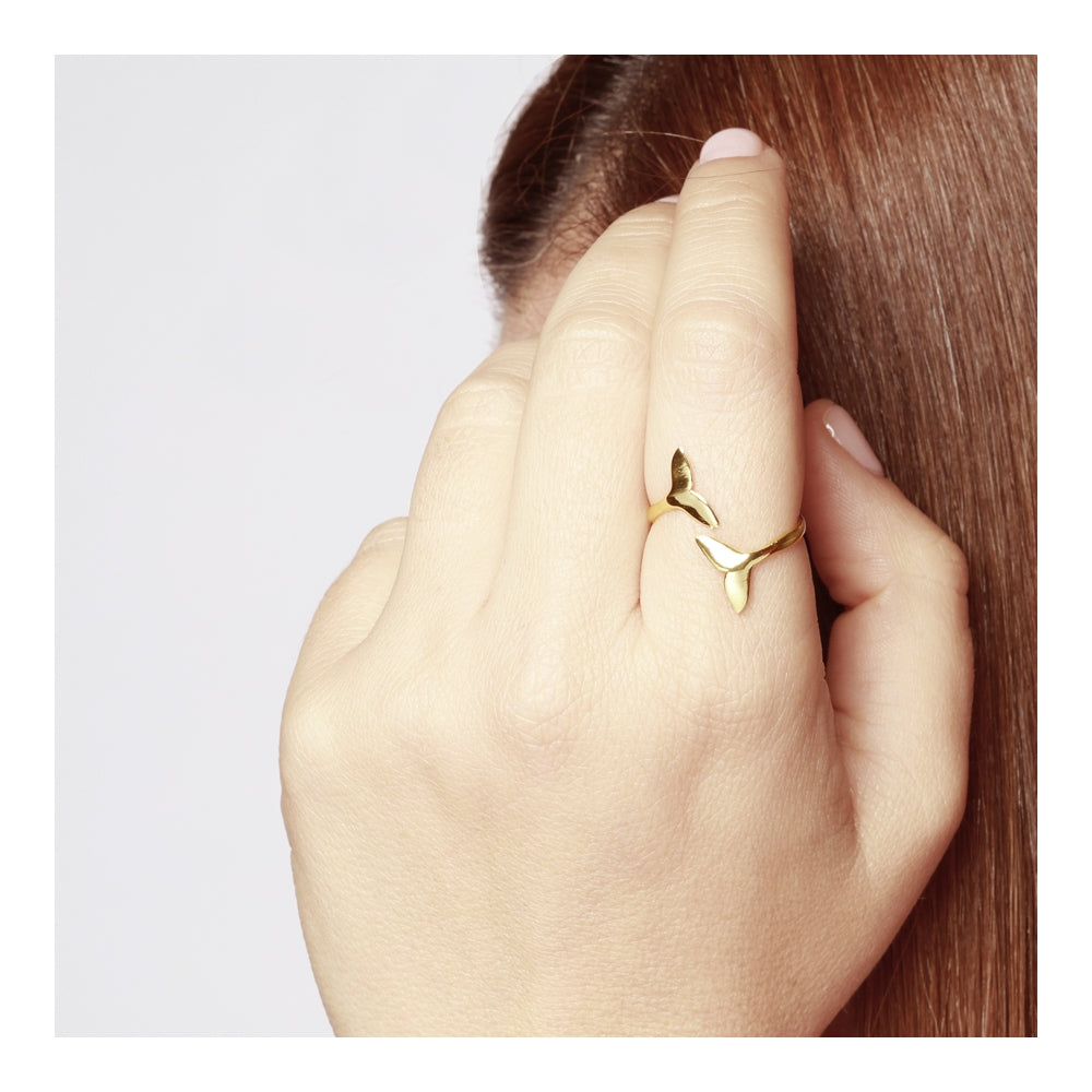 TALES Anillo con baño de oro 18k
