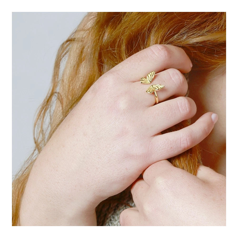 LONGWING Anillo de plata rodiada