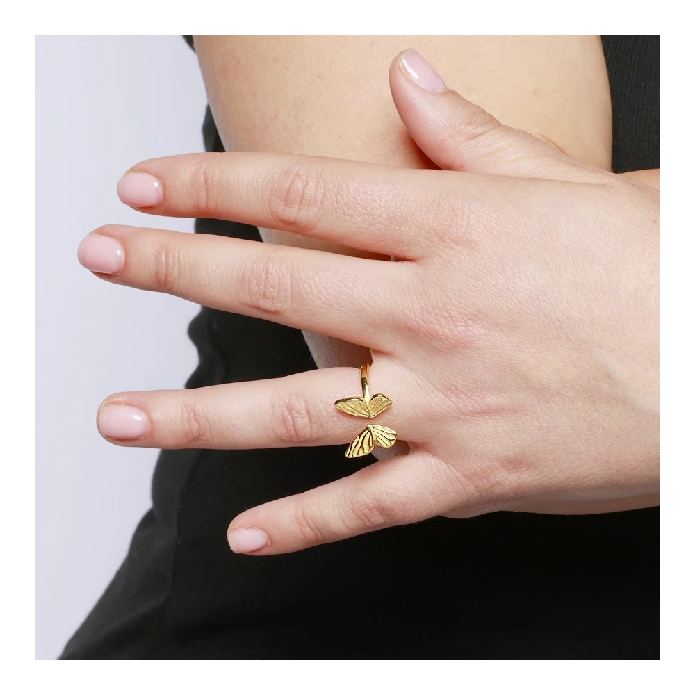 LONGWING Anillo de plata rodiada