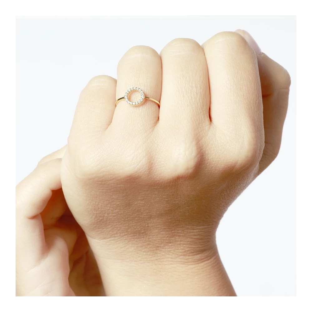 PORTAL Anillo con baño de oro 18k 3 micras