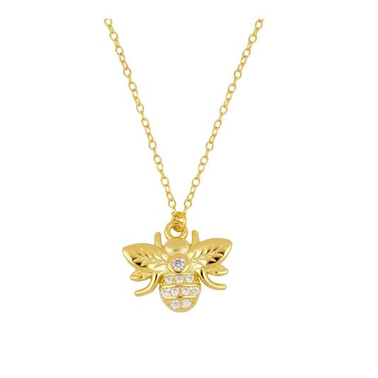 QUEEN BEE Collar con baño de oro 18k