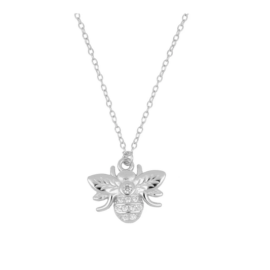 QUEEN BEE Collar de plata rodiada