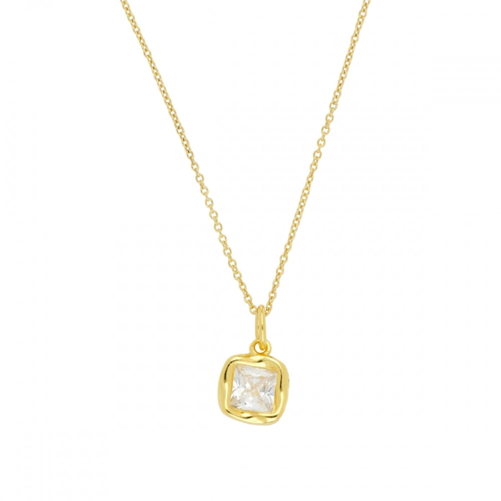SQUARE LIGHT Collar con baño de oro 18k
