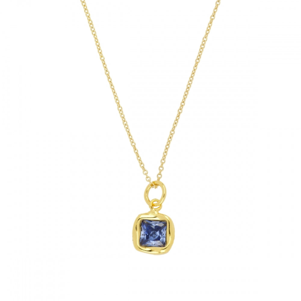 SQUARE LIGHT Collar con baño de oro 18k