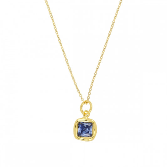 SQUARE LIGHT Collar con baño de oro 18k