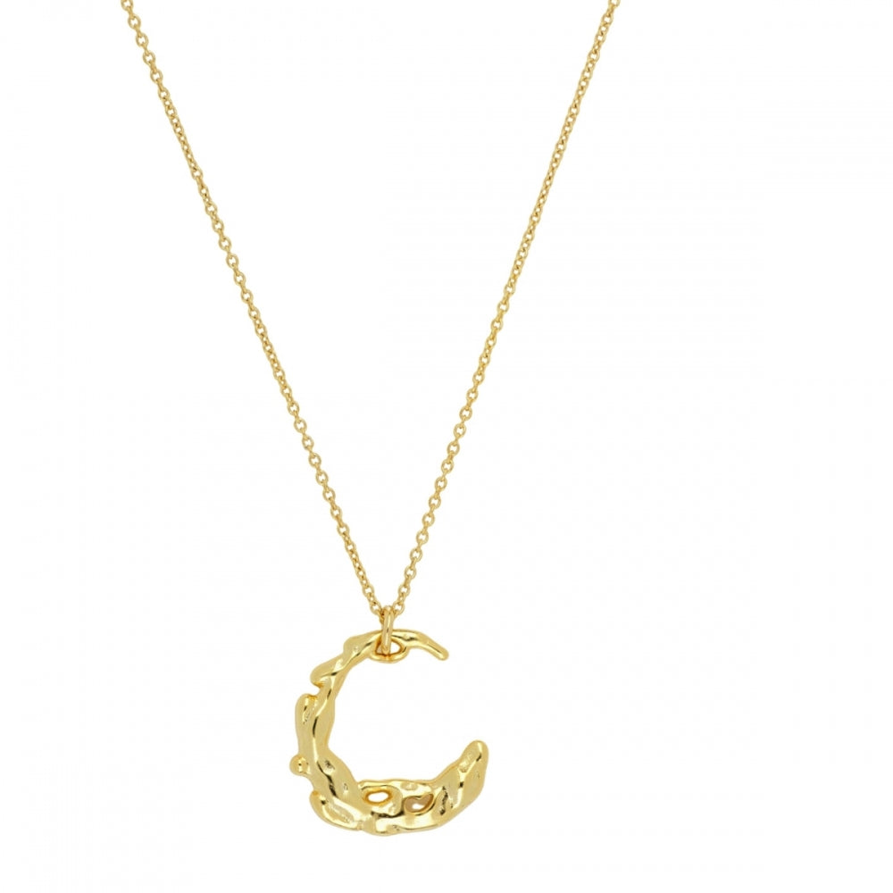 MELTED MOON Collar con baño de oro 18k
