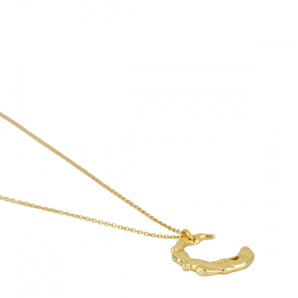 MELTED MOON Collar con baño de oro 18k