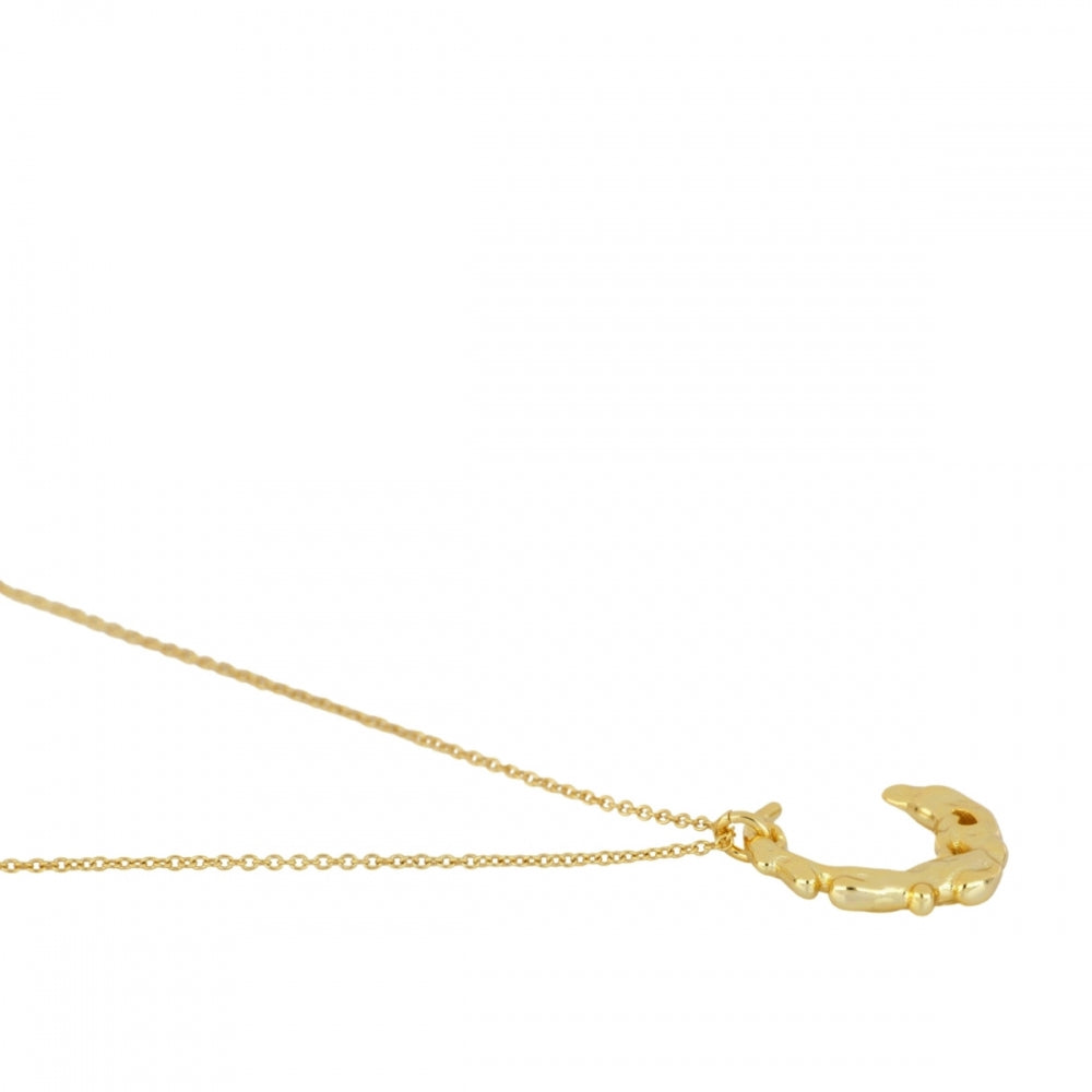 MELTED MOON Collar con baño de oro 18k