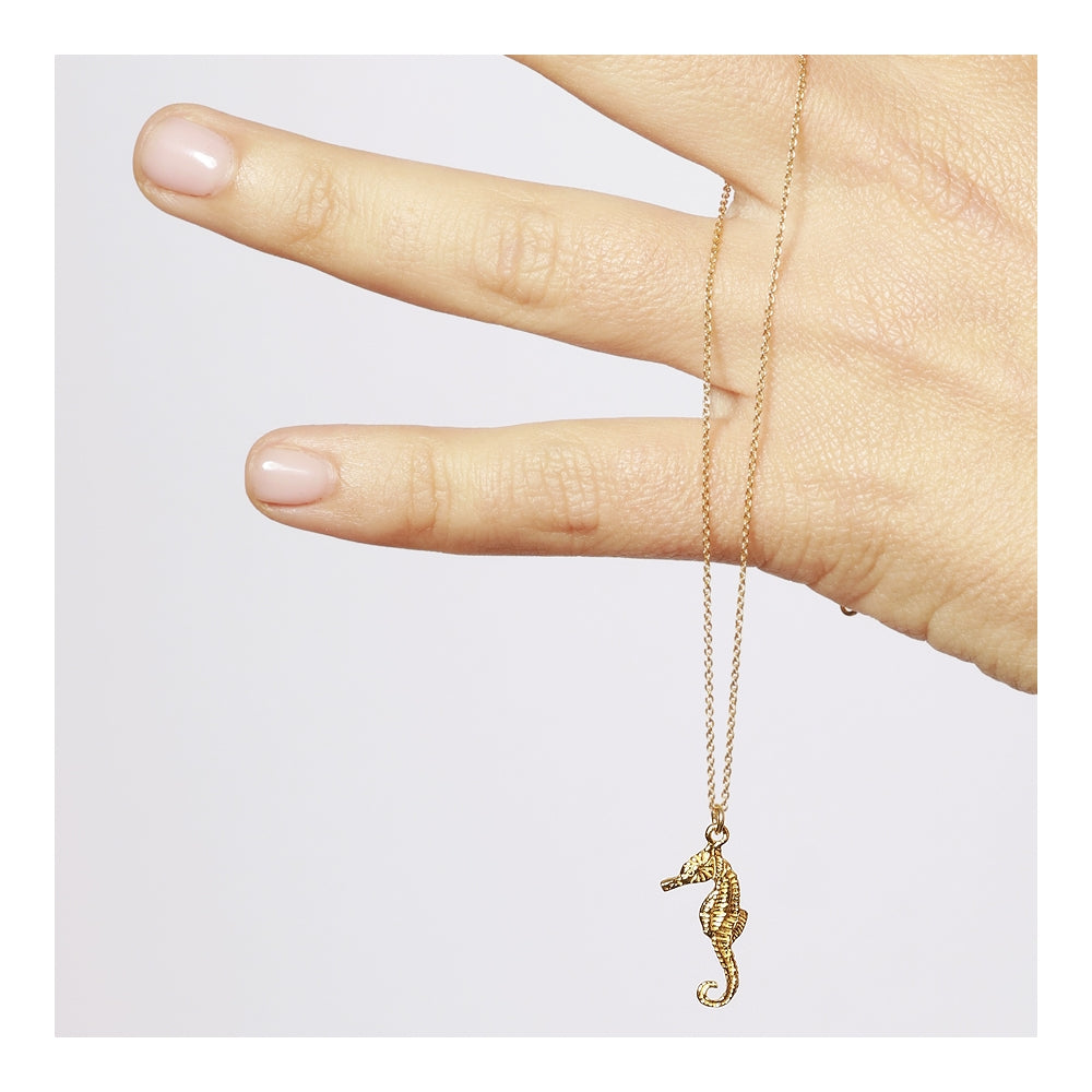 SEA HORSE Collar con baño de oro 18k