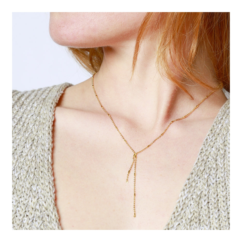 CHANTING Collar de plata rodiada