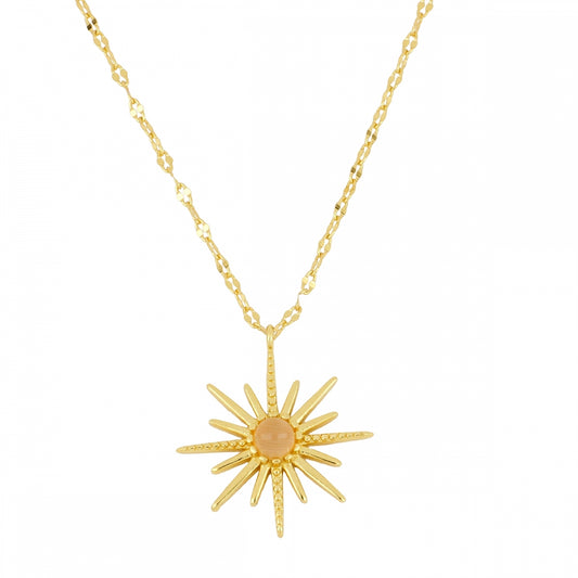 BURNING SUN Collar con baño de oro 18k