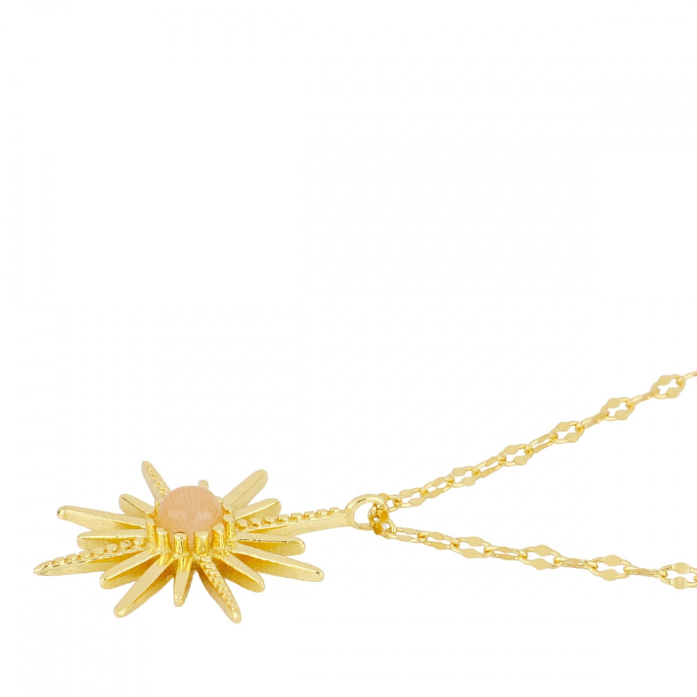 BURNING SUN Collar con baño de oro 18k