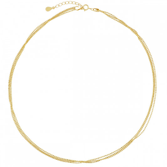 TRIPPLE BUBBLE Collar con baño de oro 18k