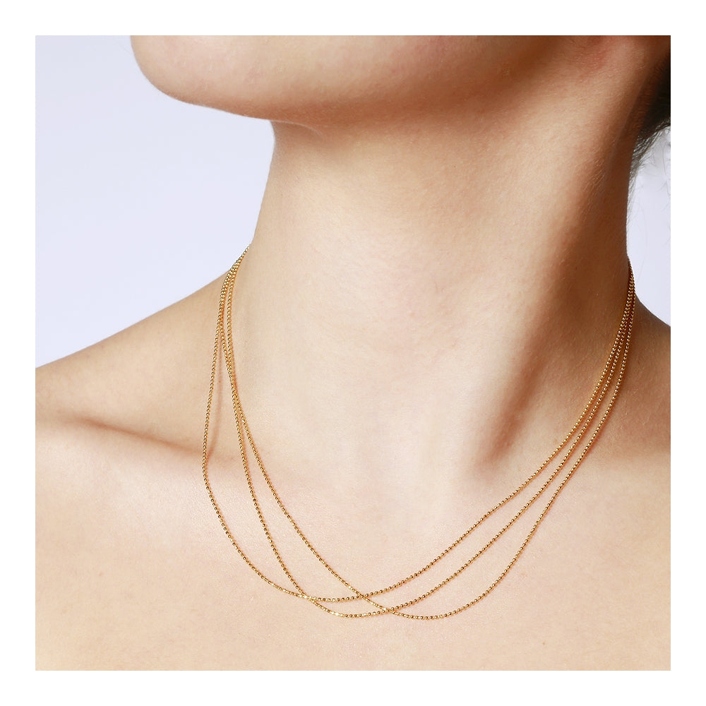 TRIPPLE BUBBLE Collar de plata rodiada
