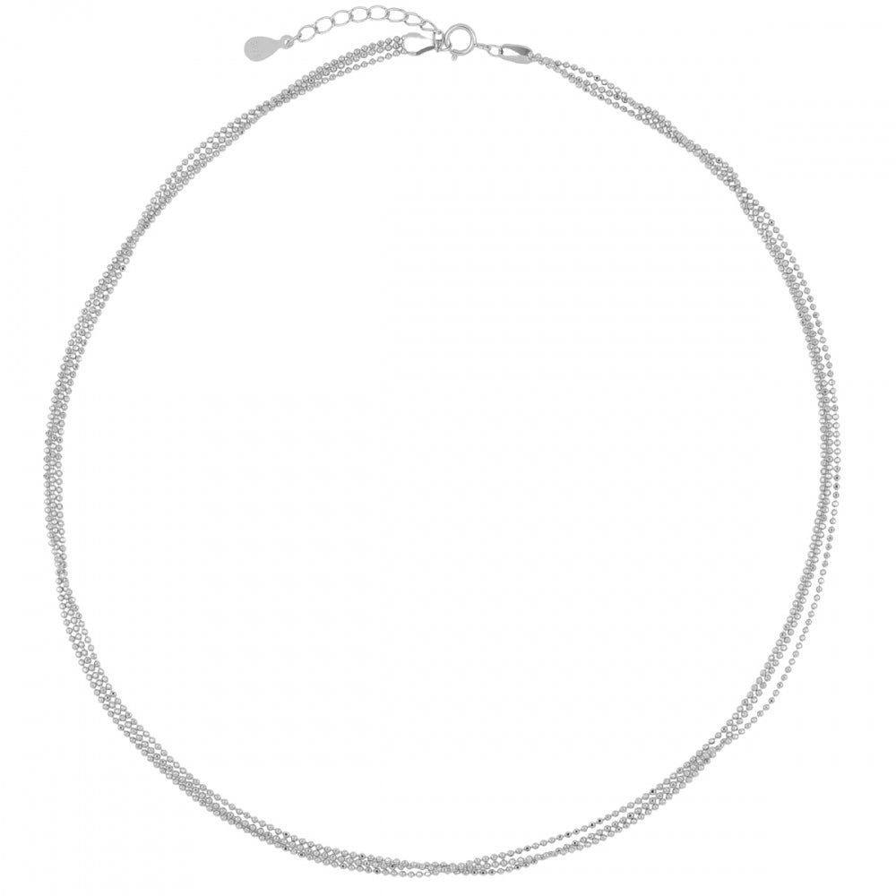 TRIPPLE BUBBLE Collar de plata rodiada