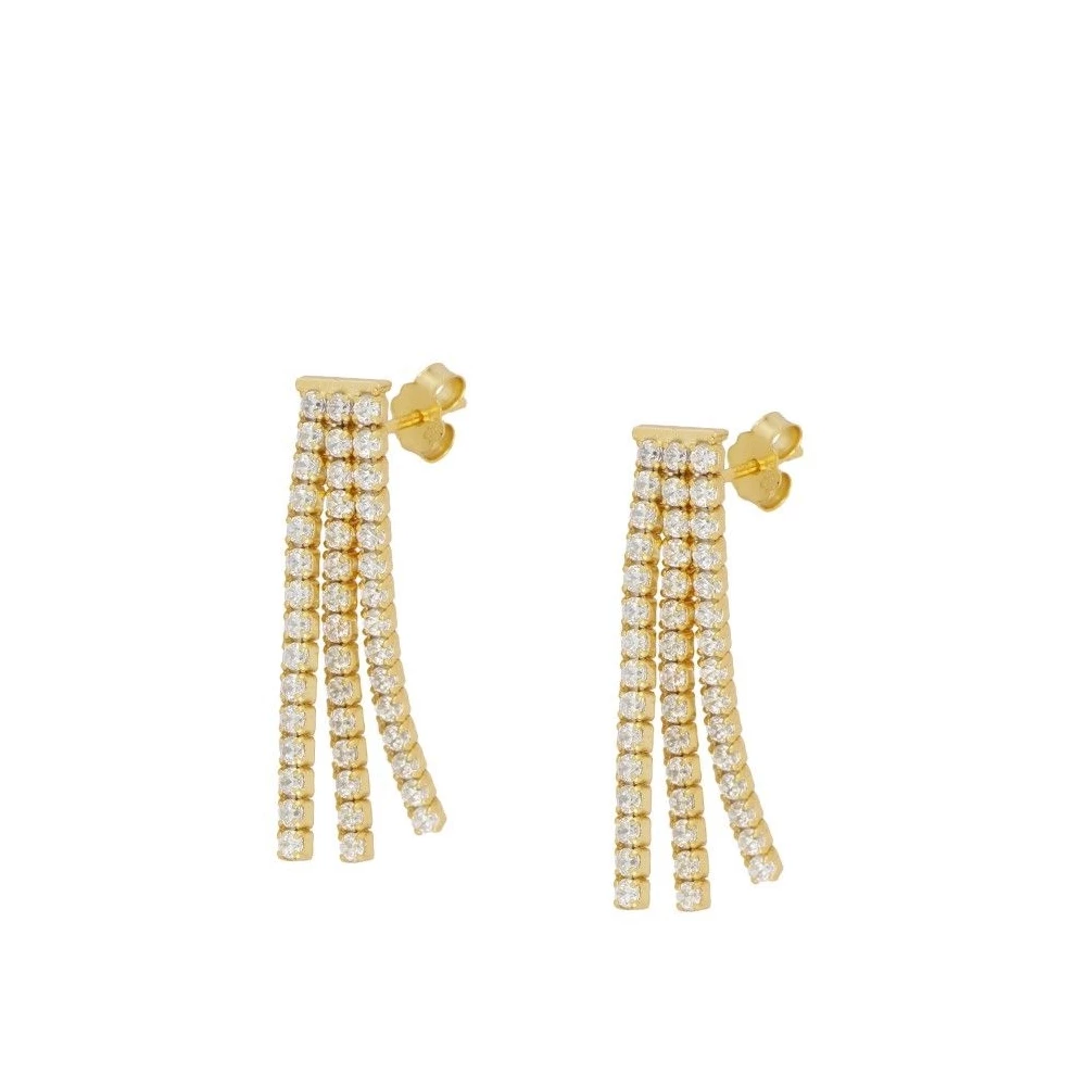CASCADE Pendientes con baño de oro 18k