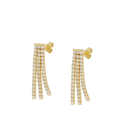 CASCADE Pendientes con baño de oro 18k