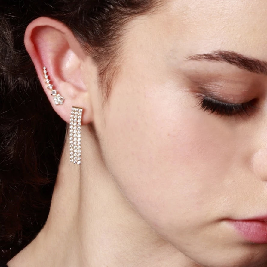 CASCADE Pendientes con baño de oro 18k