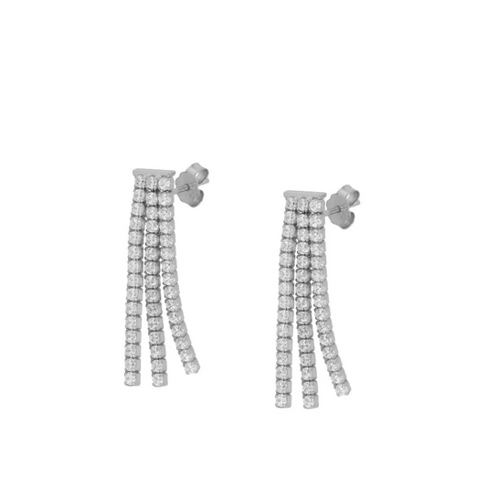 CASCADE Pendientes de plata rodiada