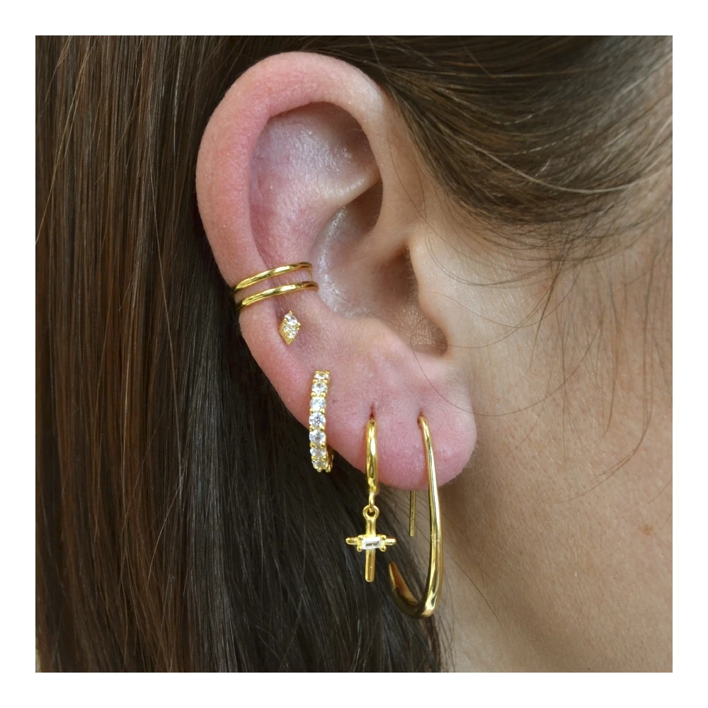 AMELIA Pendientes con baño de oro 18k