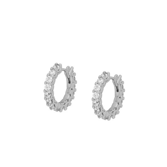 AMELIA Pendientes de plata rodiada