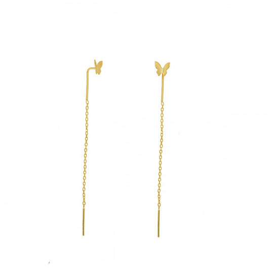 BUTTERFLY Pendientes con baño de oro 18k